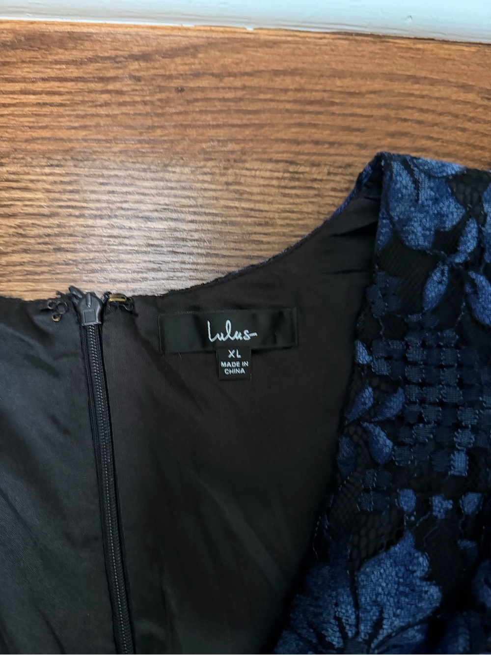Lulus Royal Blue & Black Floral Lace Tiered Maxi Dress - Picture 3 of 3